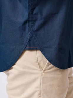 Aubin Blue Navy Chase Poplin 100% Cotton Shirt