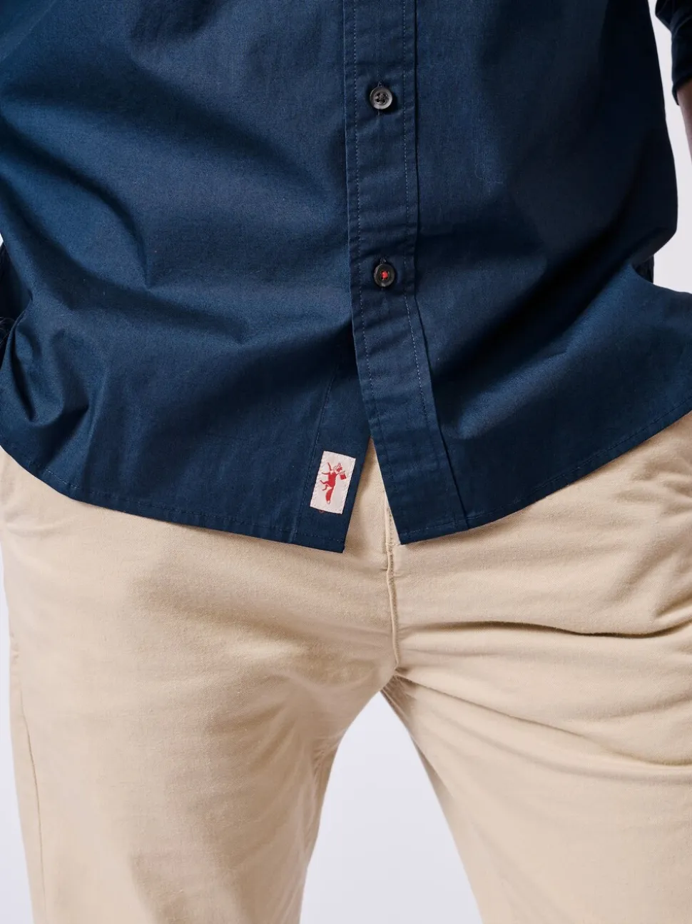 Aubin Blue Navy Chase Poplin 100% Cotton Shirt
