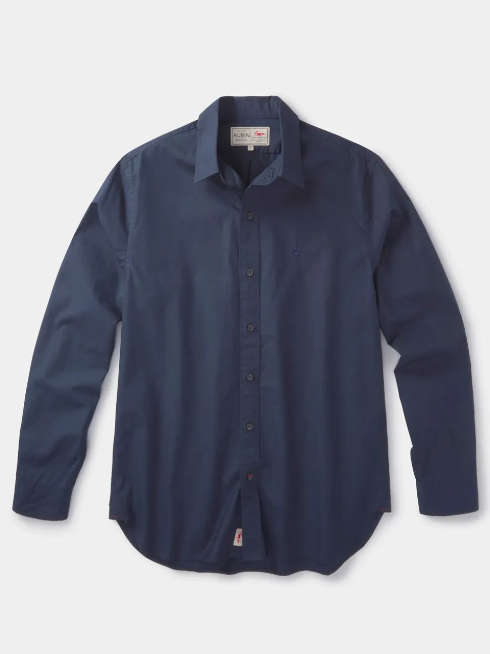 Aubin Blue Navy Chase Poplin 100% Cotton Shirt