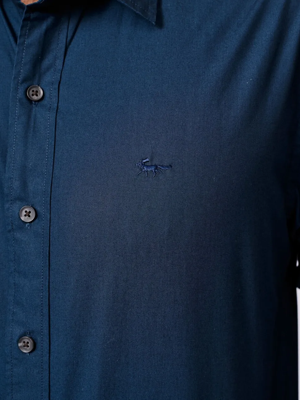 Aubin Blue Navy Chase Poplin 100% Cotton Shirt