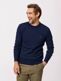 Aubin Blue Phillips Lambswool Crew Neck Jumper