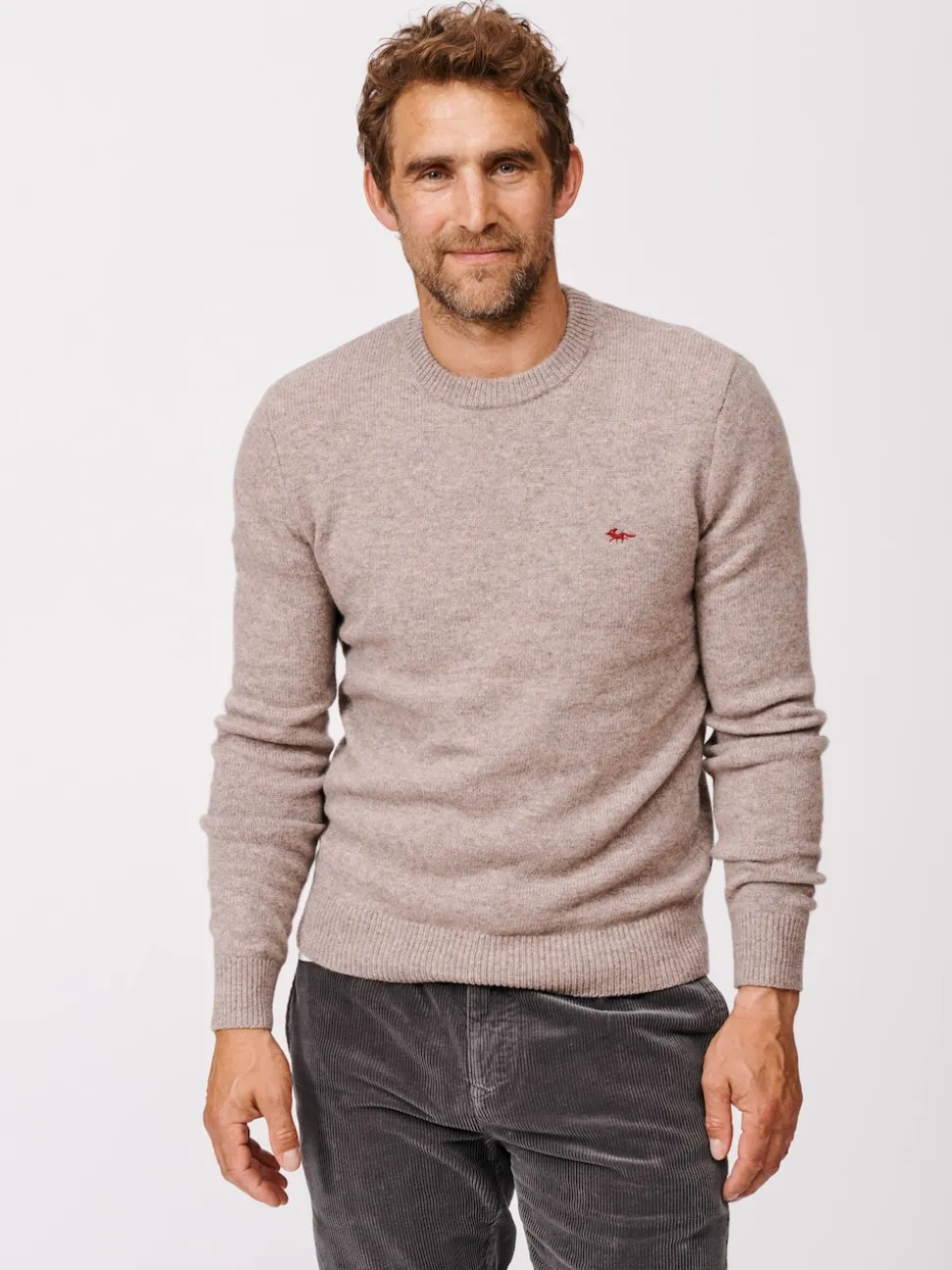 Aubin Phillips Lambswool Natural Crew Neck Jumper