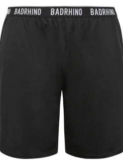 BadRhino Big & Tall Black 100% Cotton Lounge Shorts