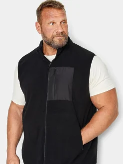 BadRhino Big & Tall Black Fleece Pocket Gilet