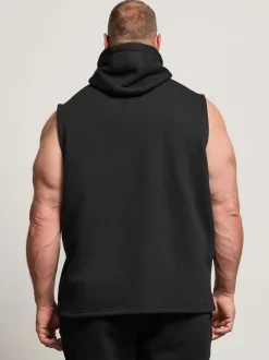 BadRhino Big & Tall Black Sleeveless Hoodie