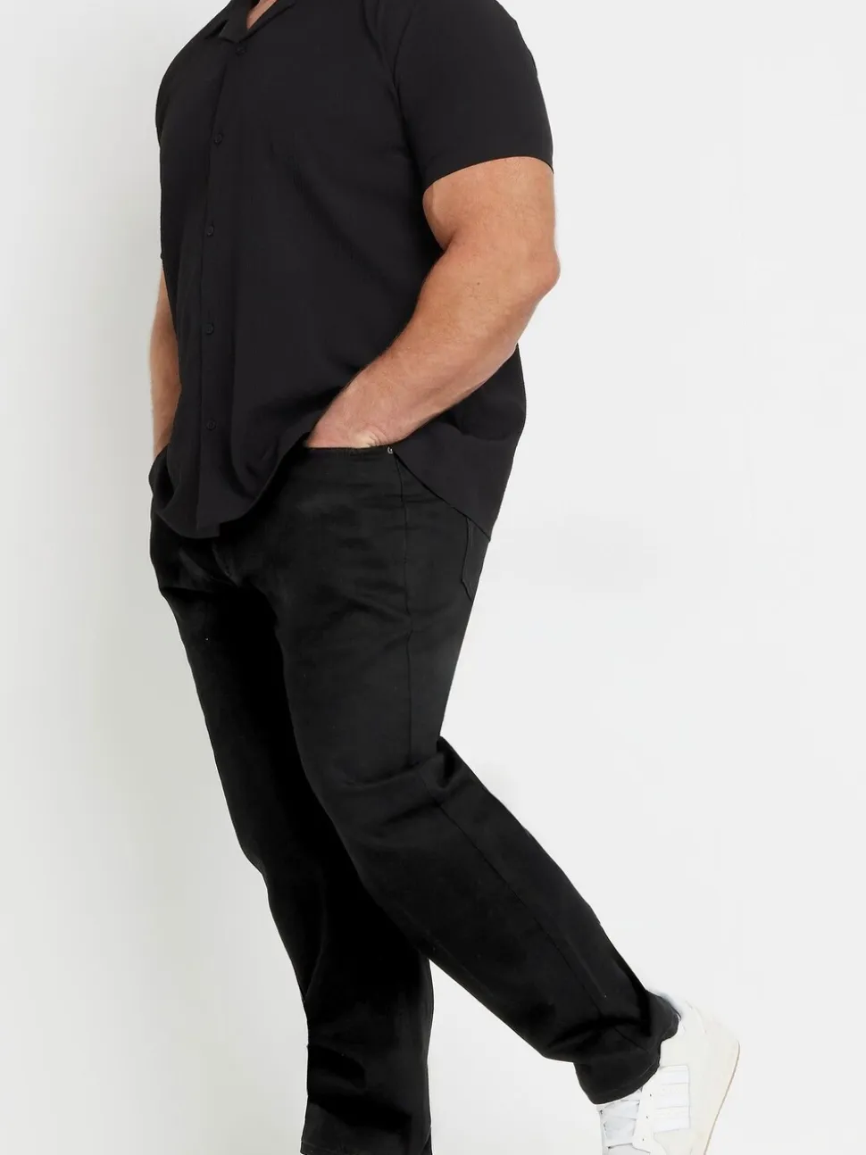 BadRhino Big & Tall Black Loose Fit Stretch Jeans