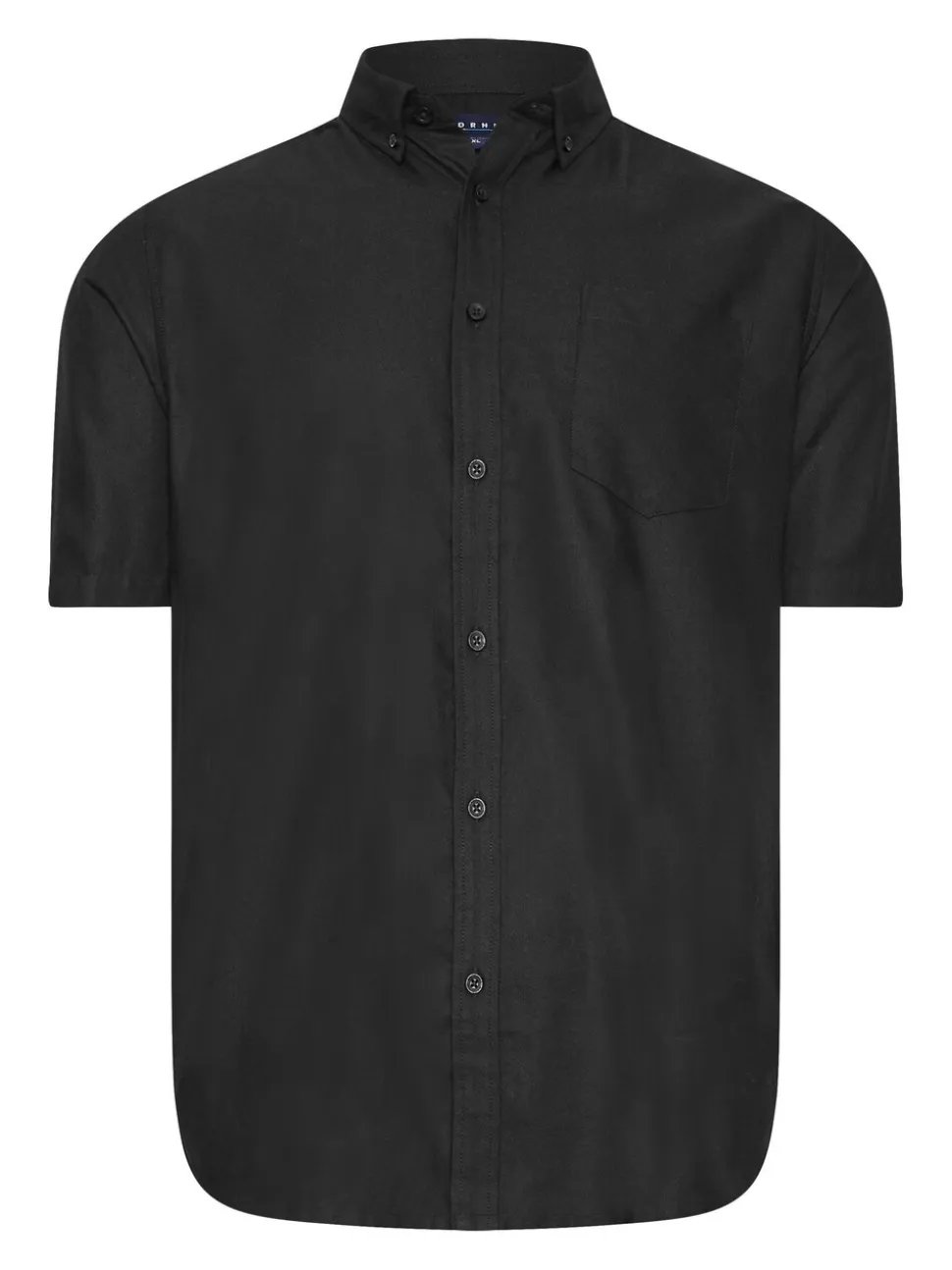 BadRhino Big & Tall Black Premium Short Sleeve Oxford 100% Cotton Shirt
