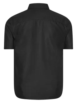 BadRhino Big & Tall Black Premium Short Sleeve Oxford 100% Cotton Shirt