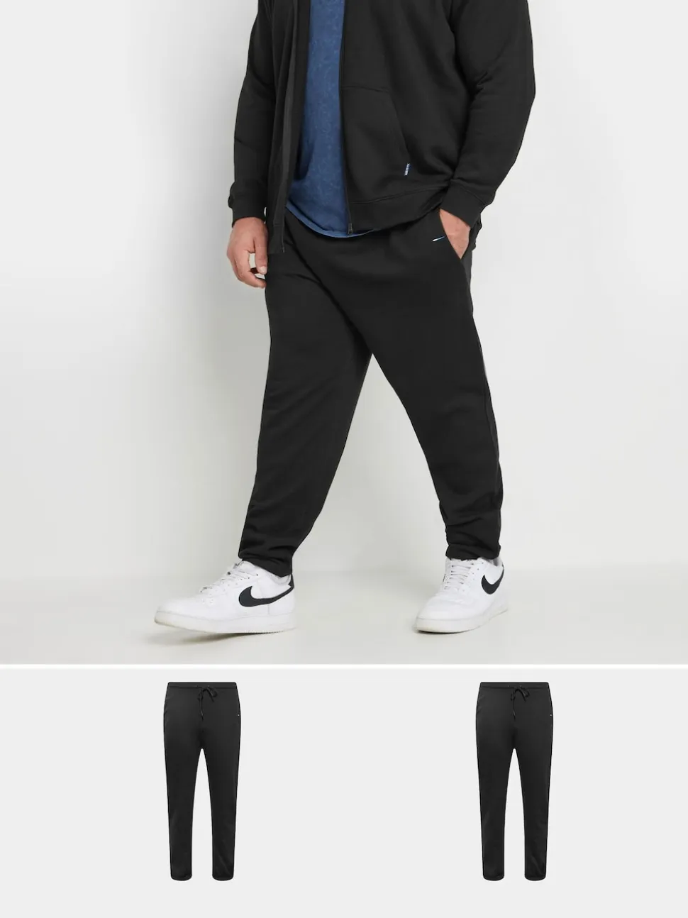 BadRhino Big & Tall Black Jersey Core Joggers 2 Pack