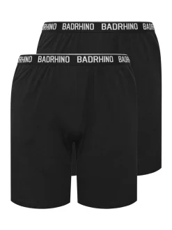 BadRhino Big & Tall Black 100% Cotton Lounge Shorts 2 Pack