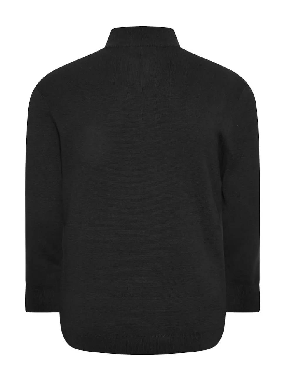 BadRhino Big & Tall Black Milano Quarter Zip 100% Cotton Jumper