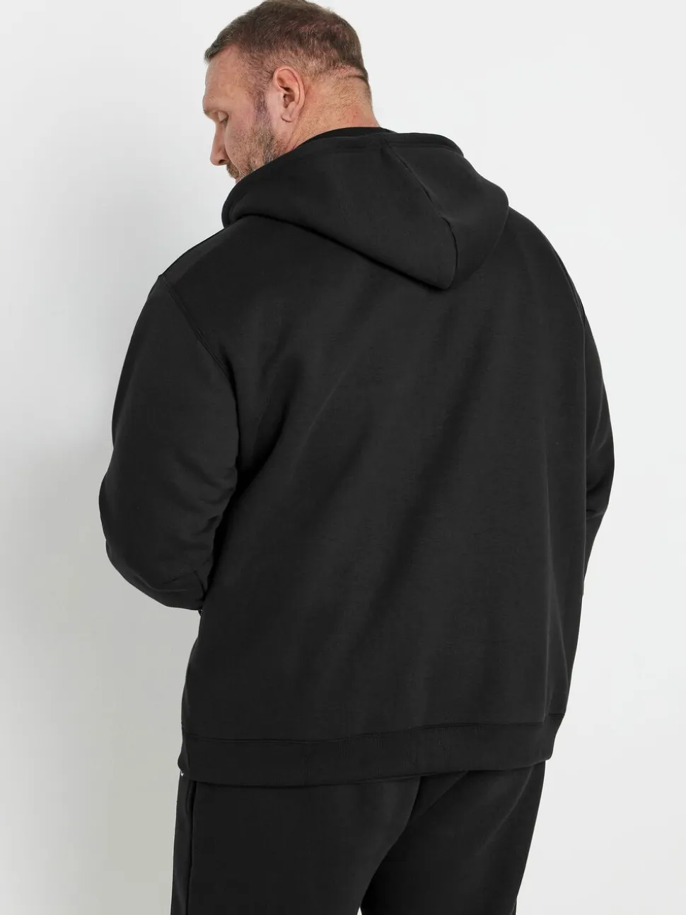 BadRhino Big & Tall Black IronRhino Logo Zip Through Hoodie