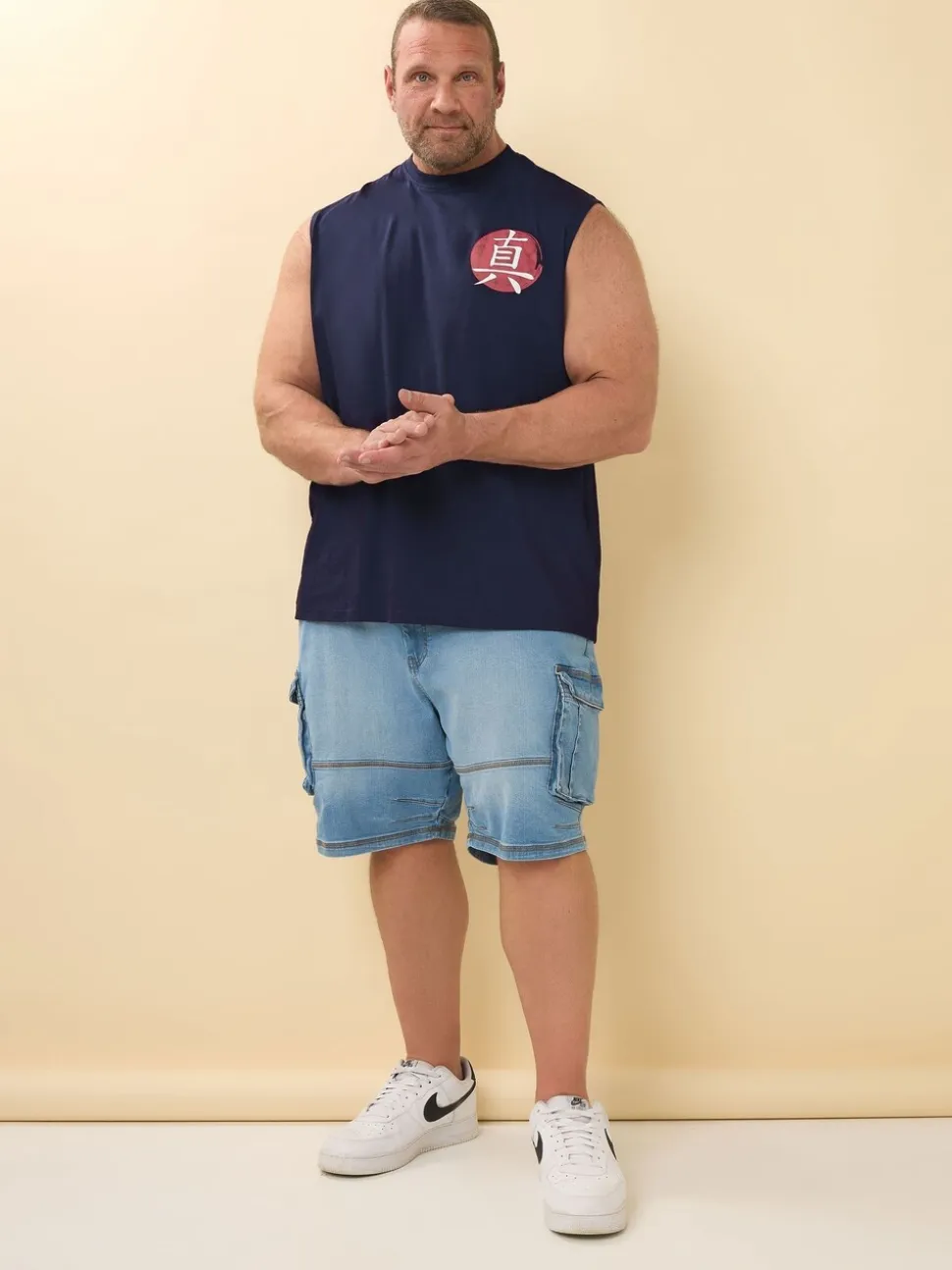 BadRhino Big & Tall Blue 100% Cotton Back And Front Print Vest
