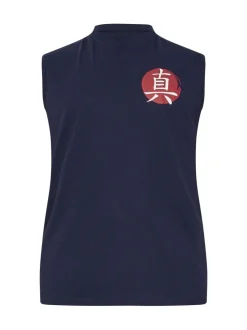 BadRhino Big & Tall Blue 100% Cotton Back And Front Print Vest