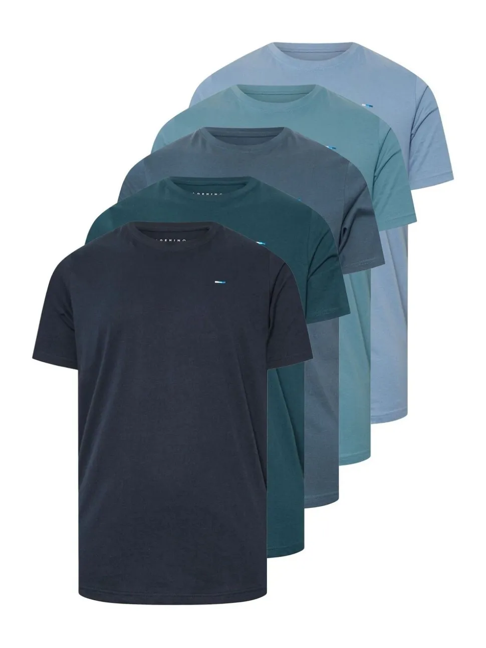 BadRhino Big & Tall Blue 100% Cotton T-Shirts 5 Pack