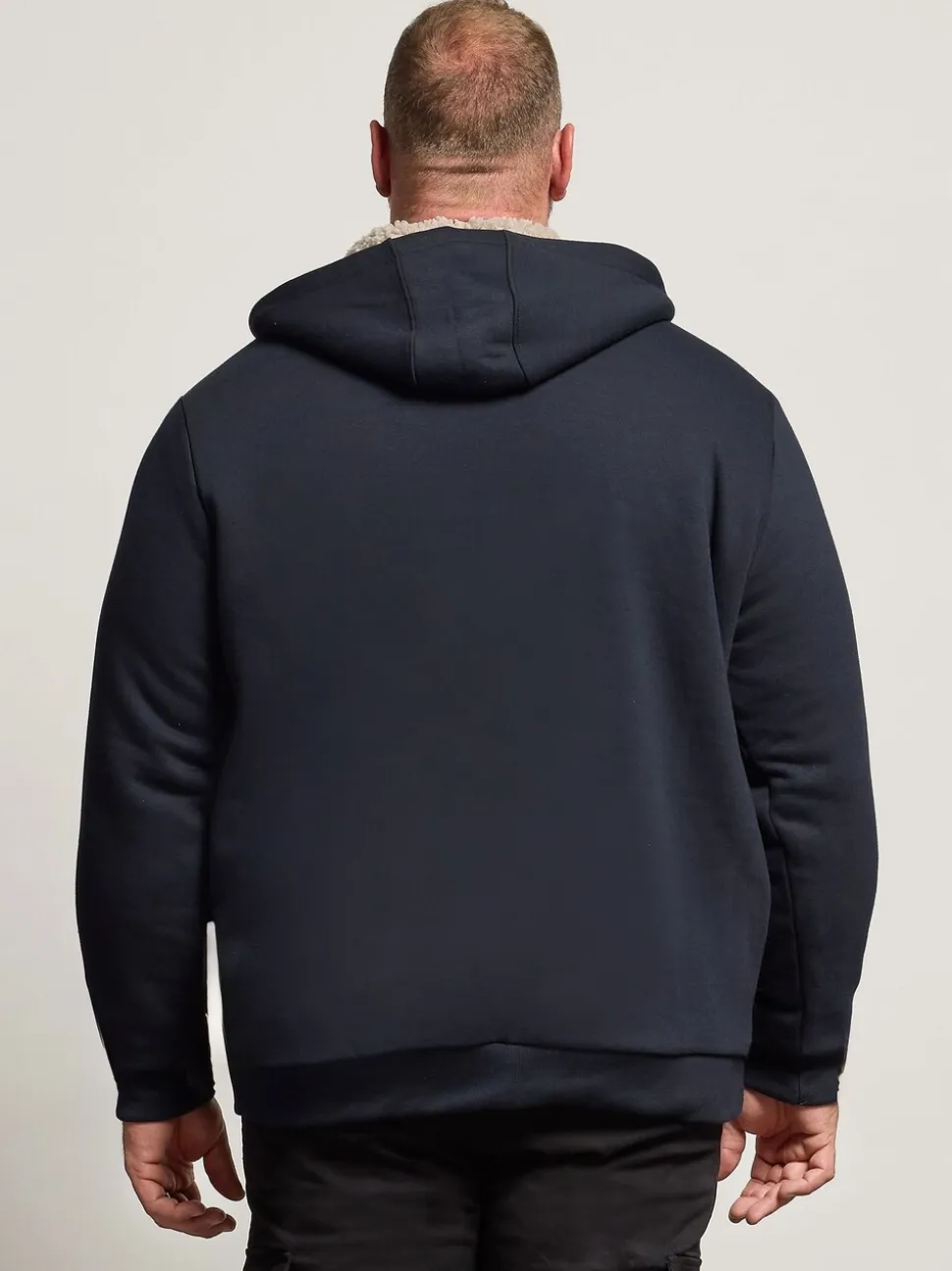 BadRhino Big & Tall Blue Borg Lined Zip Thru Jumper