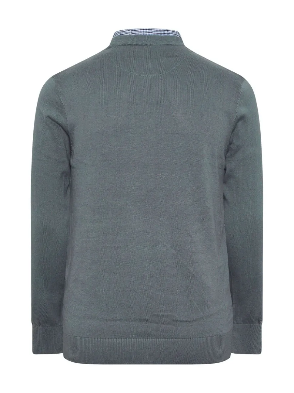 BadRhino Big & Tall Blue Cable Mockshirt Knitted Jumper