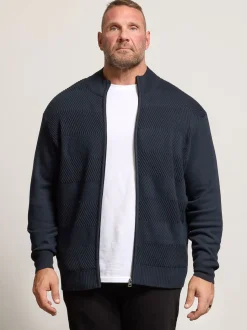 BadRhino Big & Tall Blue Full Zip Ribbed Fleece