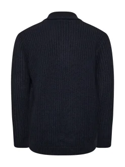 BadRhino Big & Tall Blue Knitted Shawl Cardigan