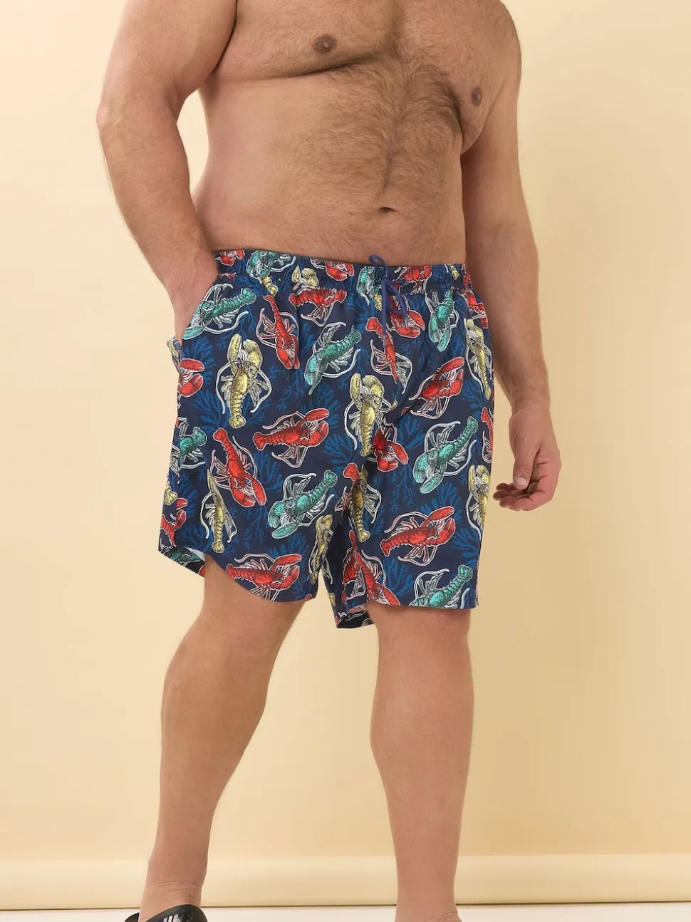 BadRhino Big & Tall Blue Lobster Print Swimshorts
