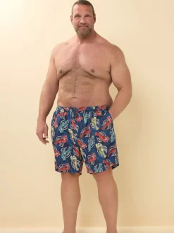 BadRhino Big & Tall Blue Lobster Print Swimshorts