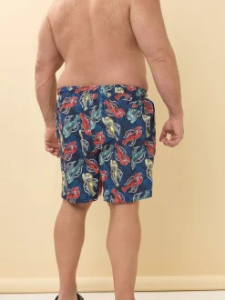 BadRhino Big & Tall Blue Lobster Print Swimshorts