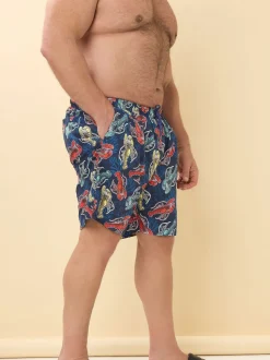 BadRhino Big & Tall Blue Lobster Print Swimshorts