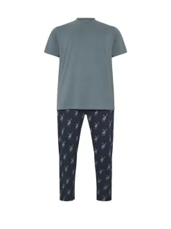 BadRhino Big & Tall Blue Stag Pyjamas Set