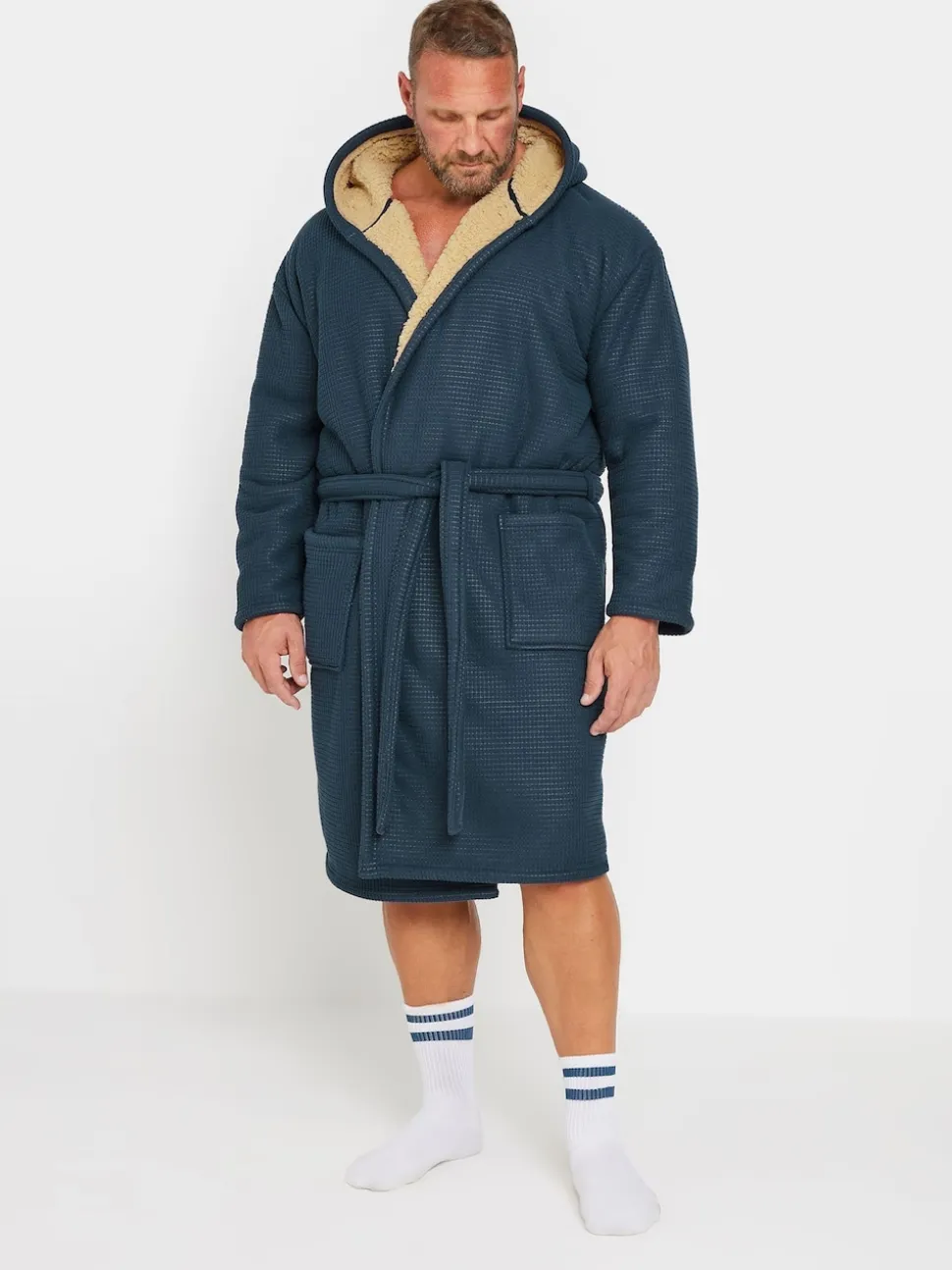 BadRhino Big & Tall Blue Waffle Borg Robe