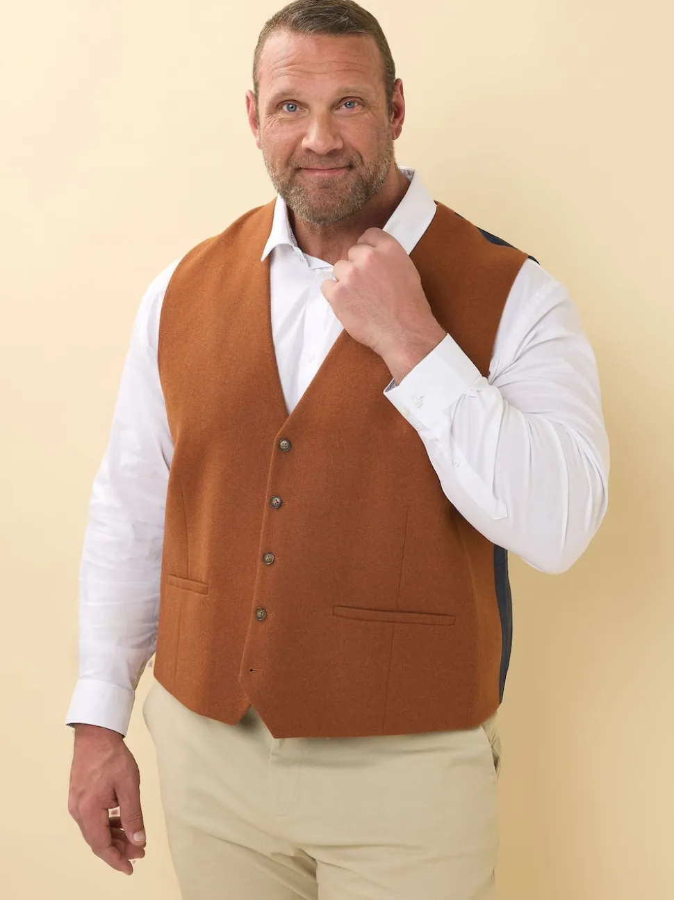 BadRhino Big & Tall Brown Tweed Waistcoat