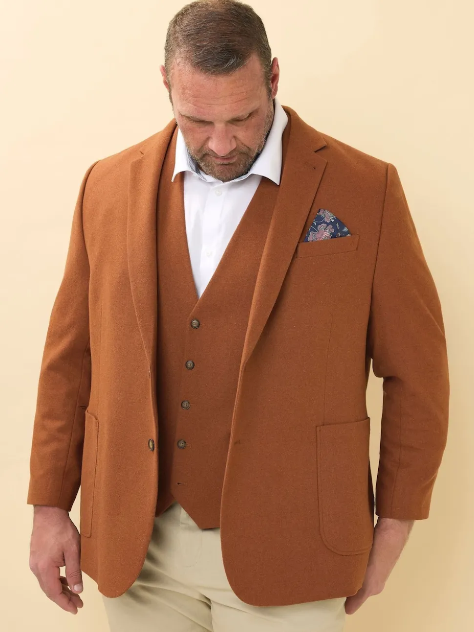 BadRhino Big & Tall Brown Tweed Waistcoat