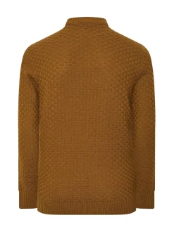 BadRhino Big & Tall Brown Textured Crew Neck Knitted Jumper