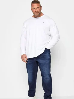 BadRhino Big & Tall Dark Blue Washed Denim Jeans