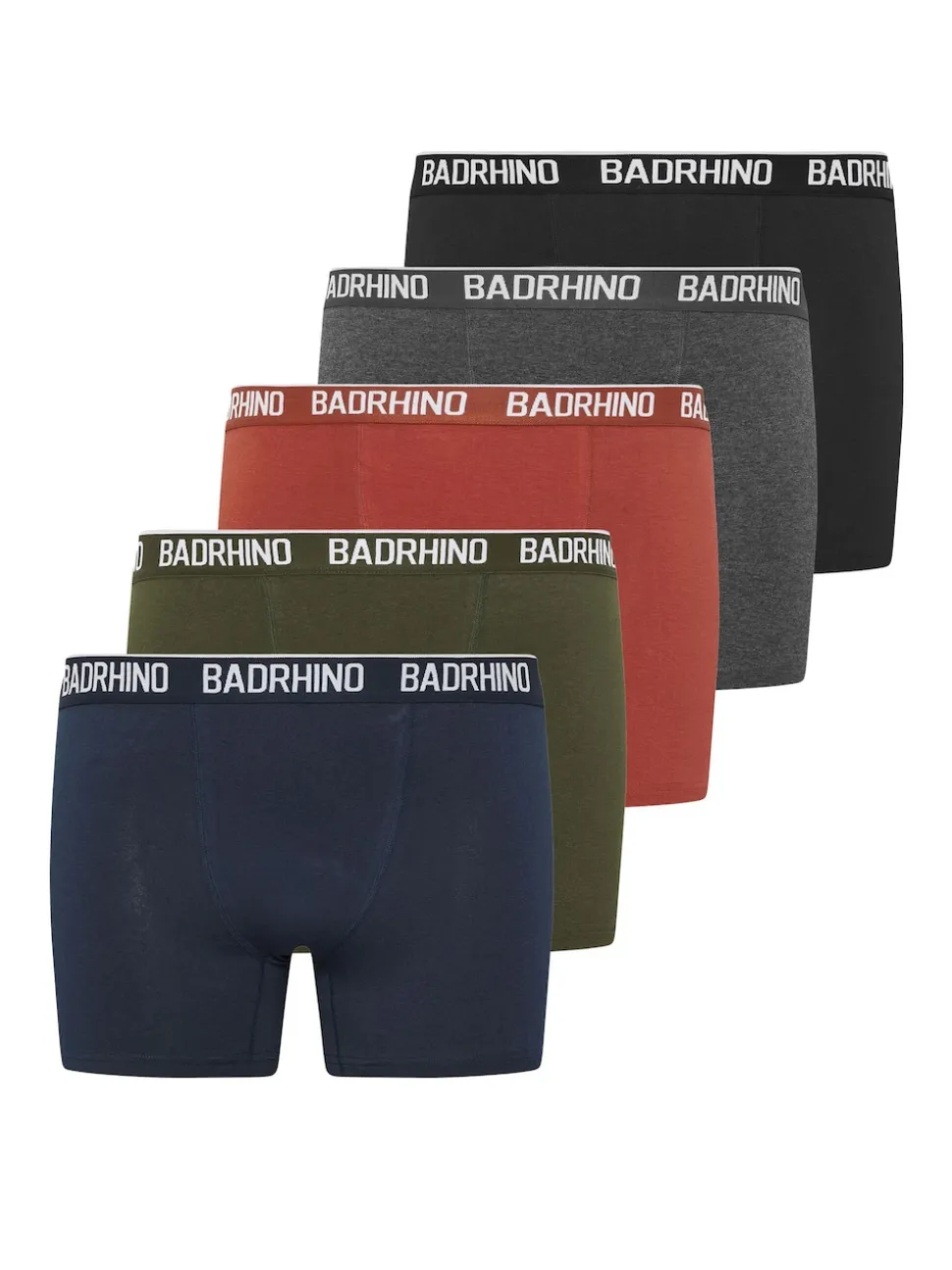BadRhino Big & Tall Green Multi-Colour Boxers 5 Pack
