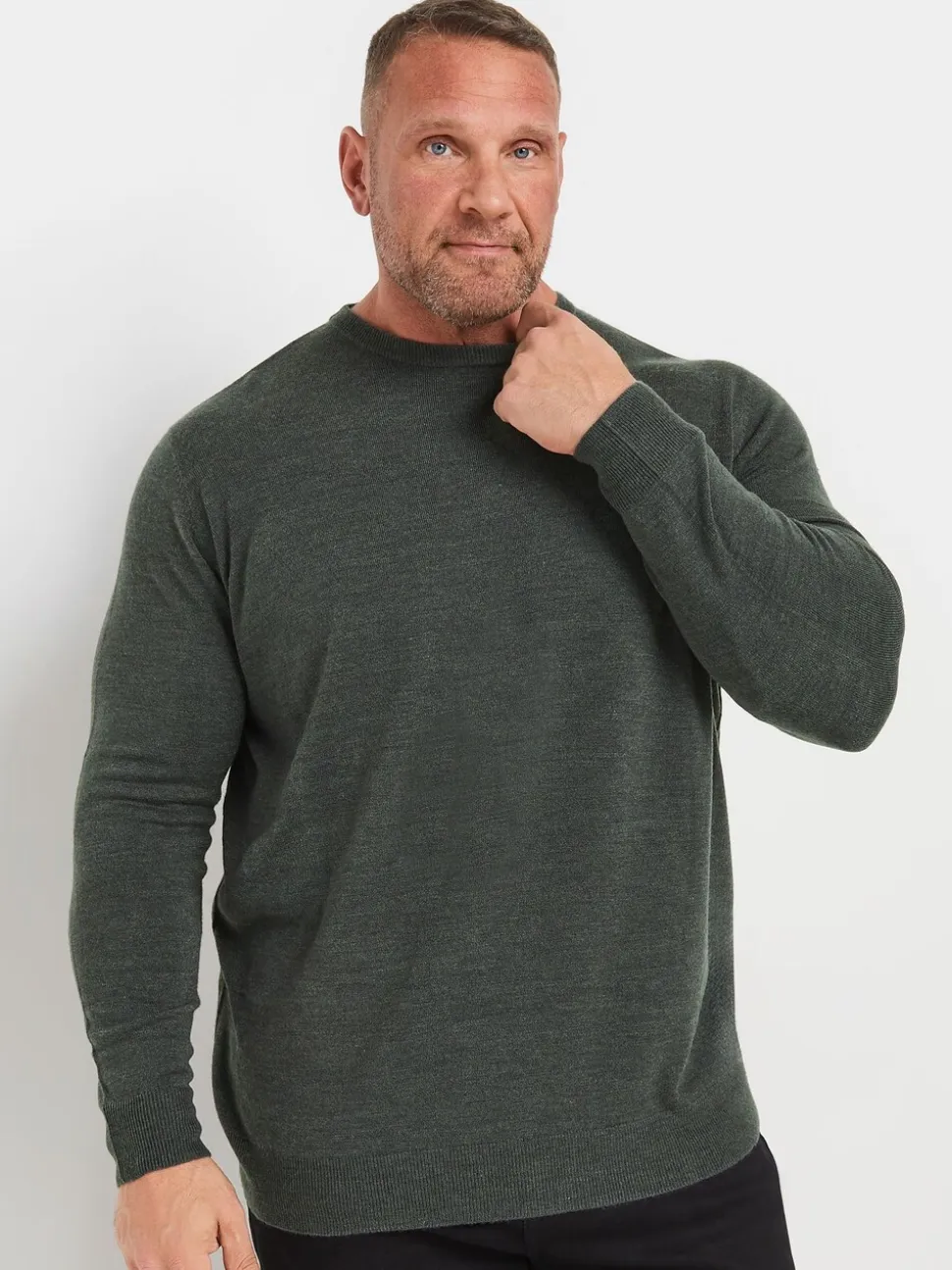 BadRhino Big & Tall Grey Crewneck Jumper