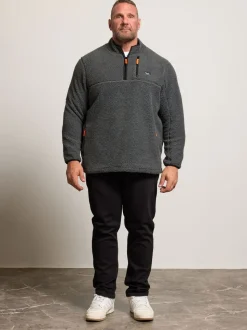 BadRhino Big & Tall Grey Sherpa Quarter Zip Fleece