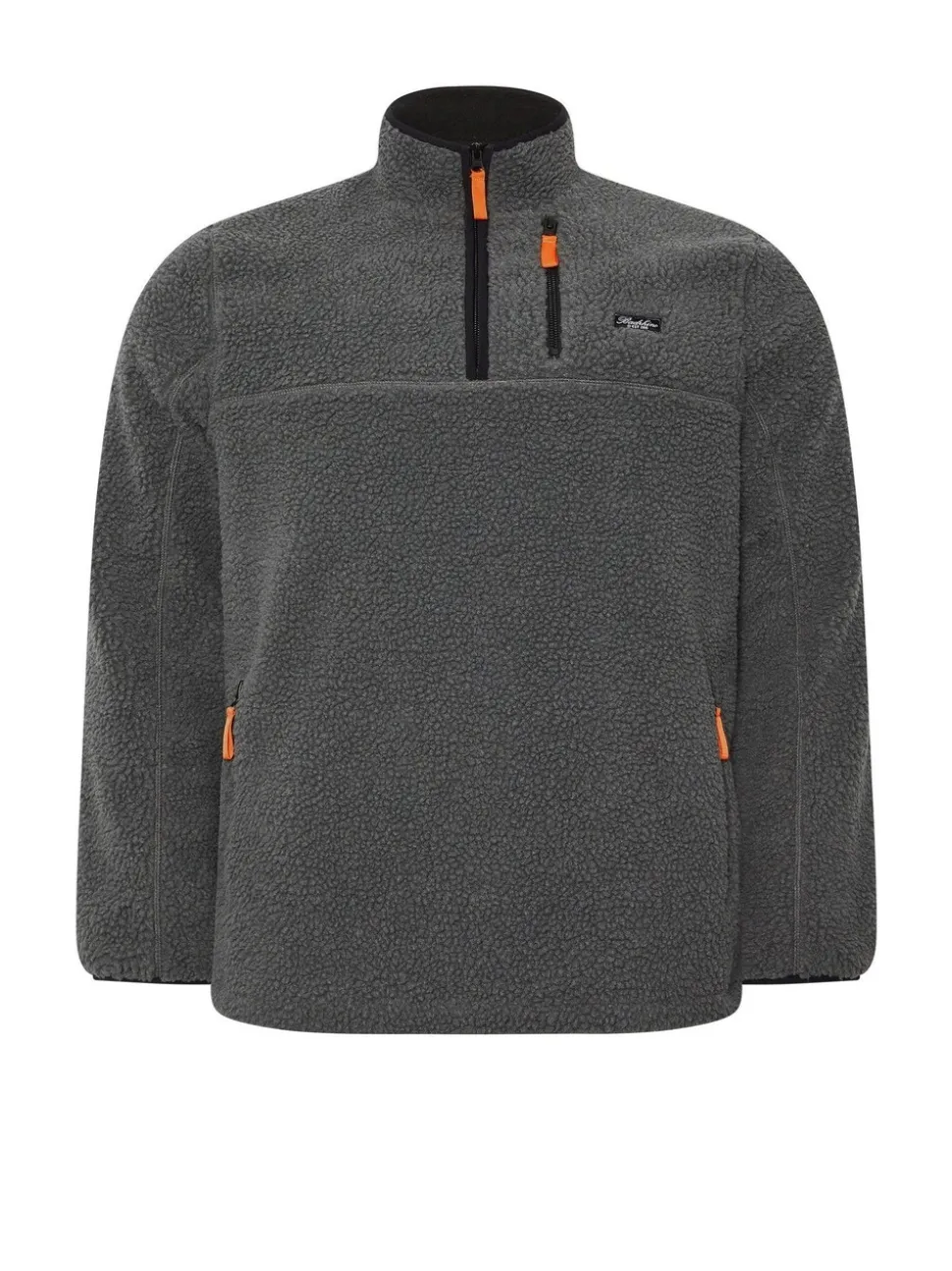 BadRhino Big & Tall Grey Sherpa Quarter Zip Fleece