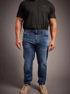 BadRhino Big & Tall Mid Blue Washed Denim Jeans
