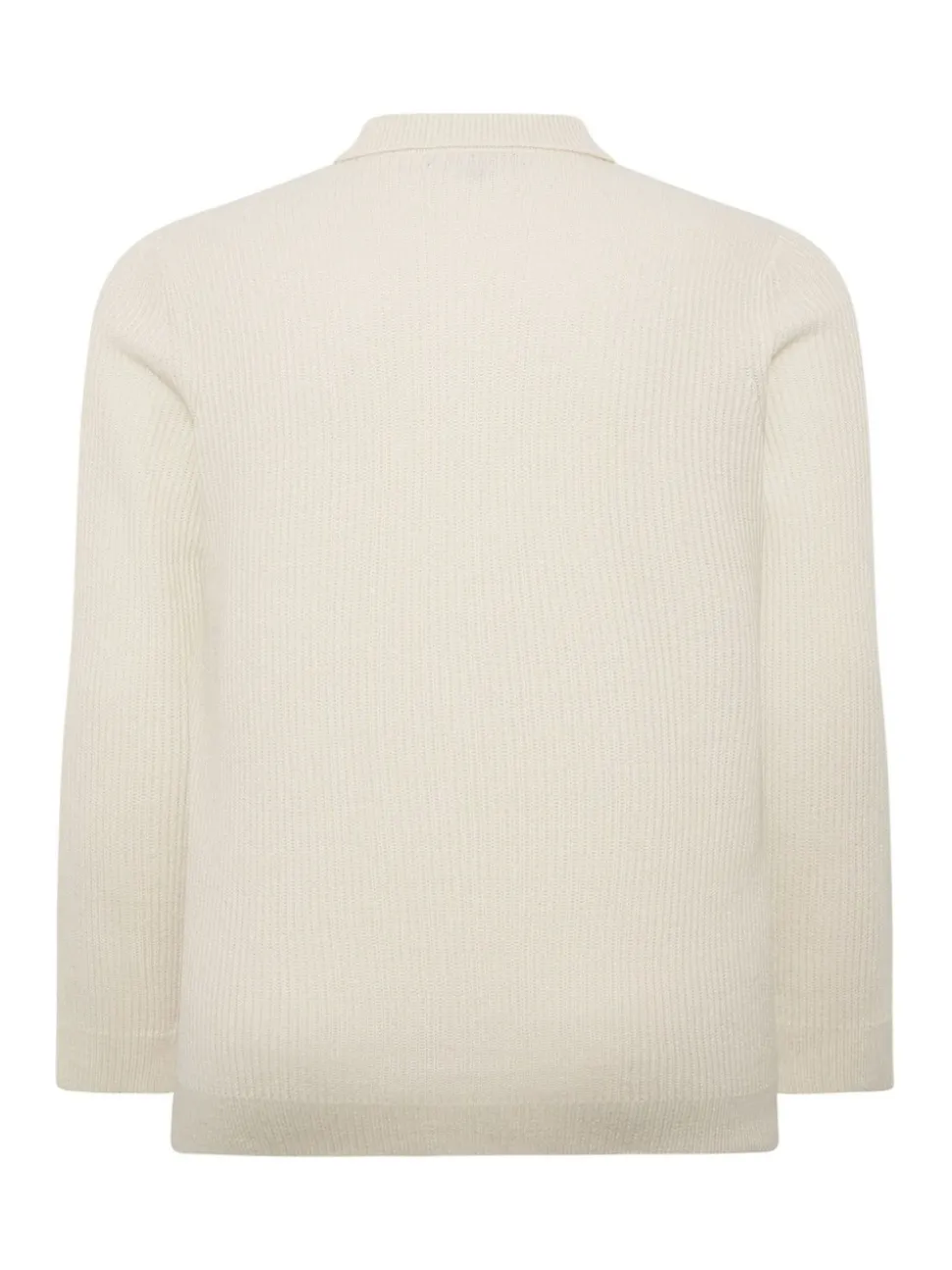 BadRhino Big & Tall Natural Chunky Ribbed Long Sleeve Knitted Polo Shirt