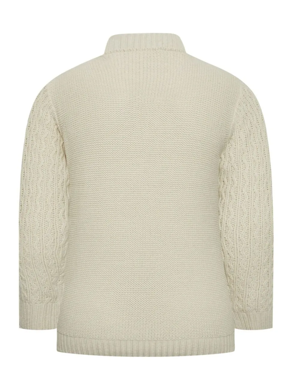 BadRhino Big & Tall Natural Heavy Cable Crew Jumper