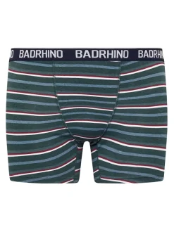 BadRhino Big & Tall Navy Blue Stripe & Spot Trunks 3 Pack