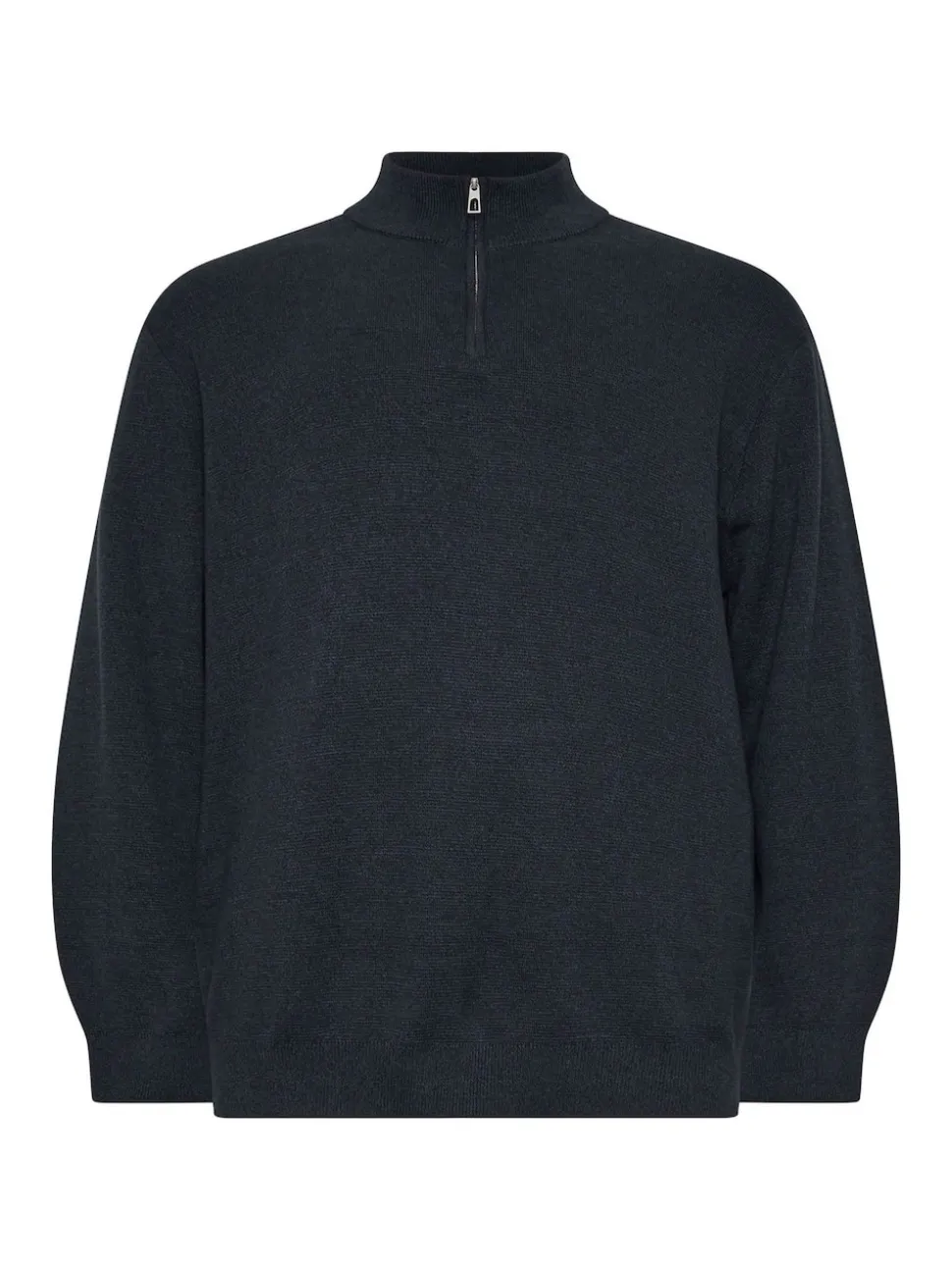 BadRhino Big & Tall Navy Blue Milano Quarter Zip Knit 100% Cotton Jumper