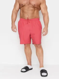 BadRhino Big & Tall Pink Plain Swim Shorts