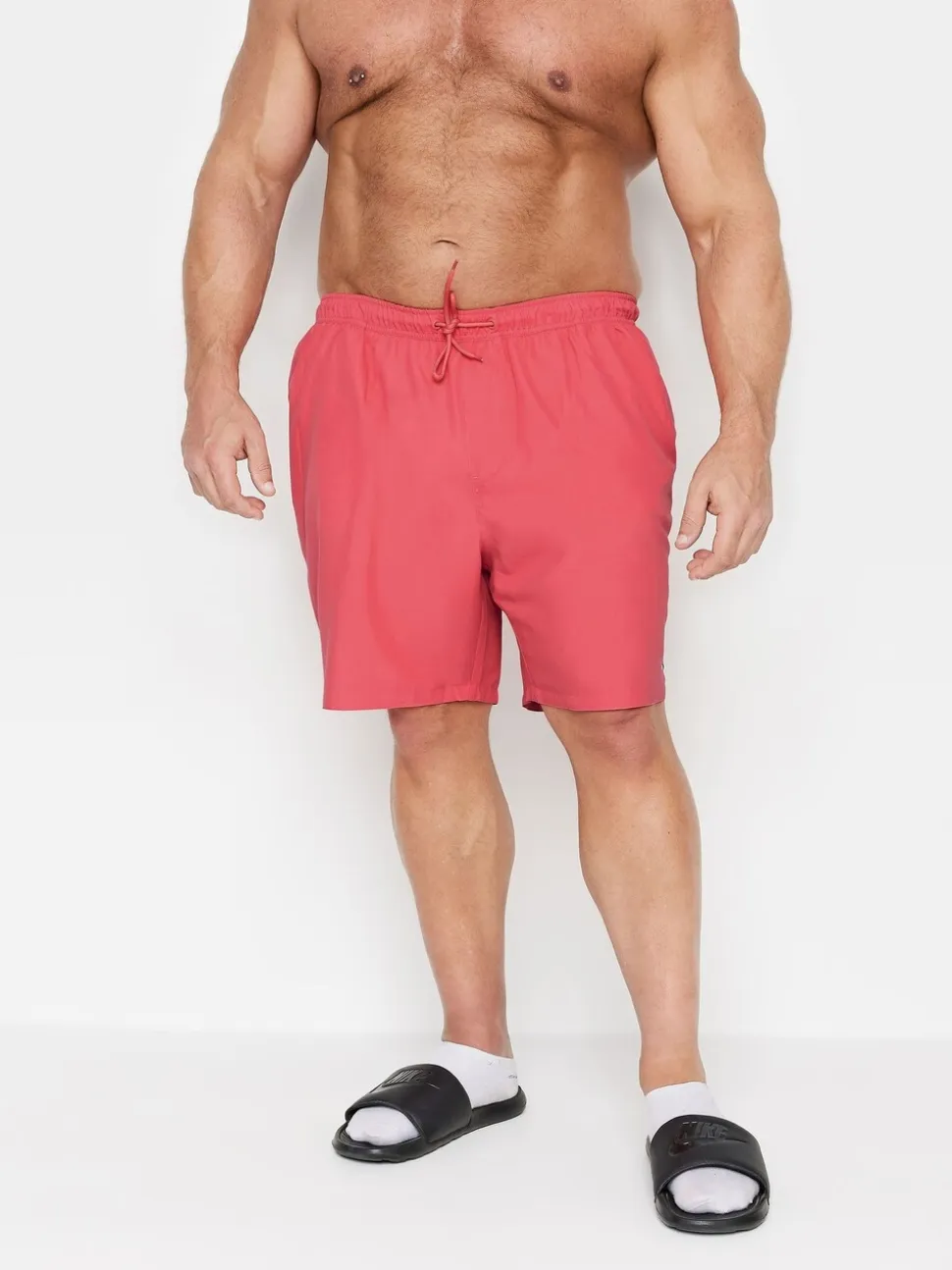 BadRhino Big & Tall Pink Plain Swim Shorts