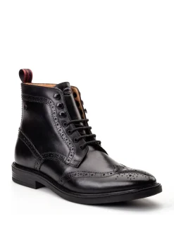 Base London Black Bristol Brogue Boot