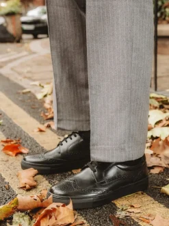 Base London Black Clapton Brogue Trainer
