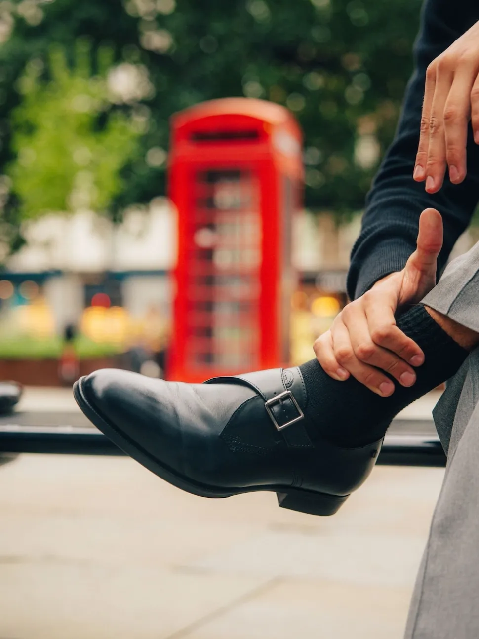 Base London Black Faraday Single Monk Shoe