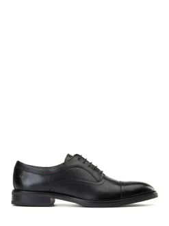 Base London Black Lapel Toe Cap Shoe
