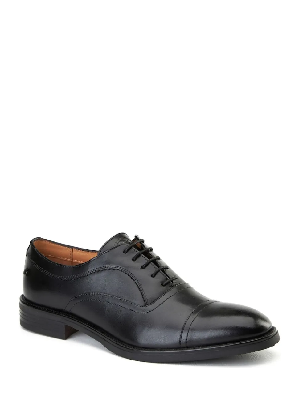 Base London Black Lapel Toe Cap Shoe