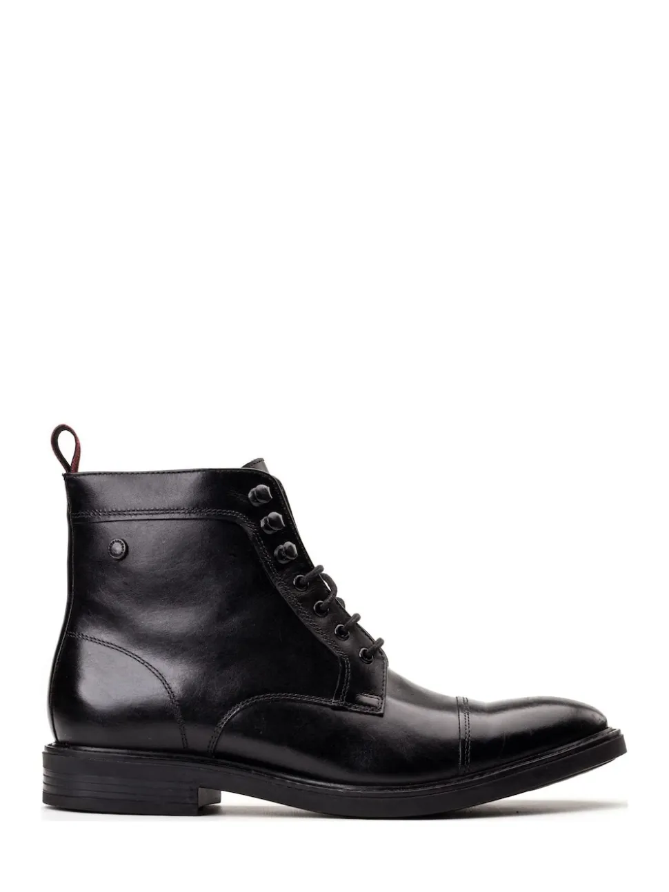 Base London Black Plymouth Toe Cap Boot